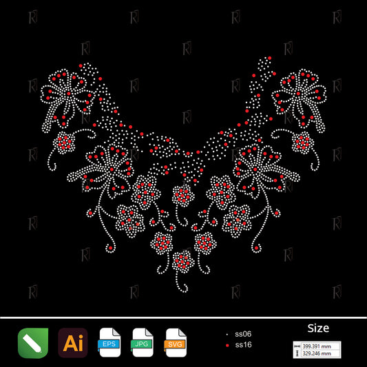 Blooming Elegance Rhinestone Collar – Premium Rhinestone Design by Rhinestone1