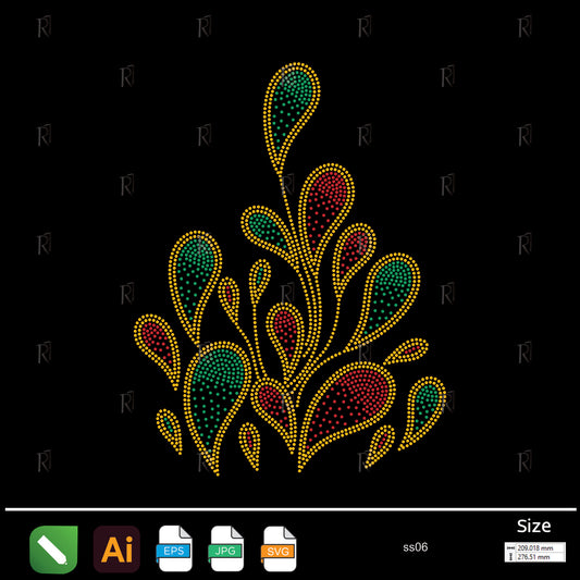 Golden Drop Cluster Rhinestone – Premium Rhinestone Design by Rhinestone1