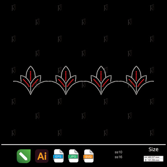 Tulip Arch Border Rhinestone – Premium Rhinestone Design by Rhinestone1