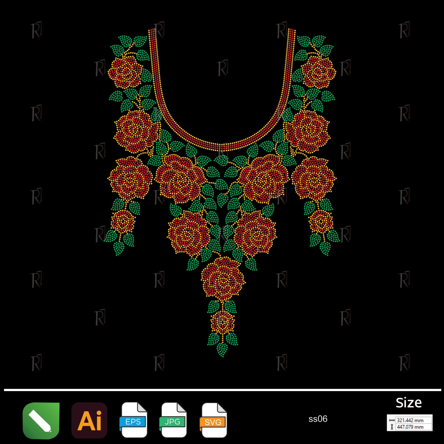 Royal Rose Necklace Rhinestone – Premium Rhinestone Design by Rhinestone1