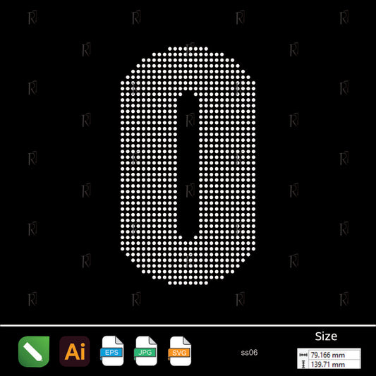 Rhinestone Letter O Bold – Premium Rhinestone Design by Rhinestone1