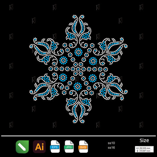 Snowflake Bloom – Premium Rhinestone Design by Rhinestone1