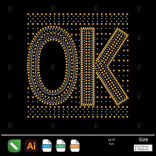 OK Block Style Rhinestone – Premium Rhinestone Design by Rhinestone1