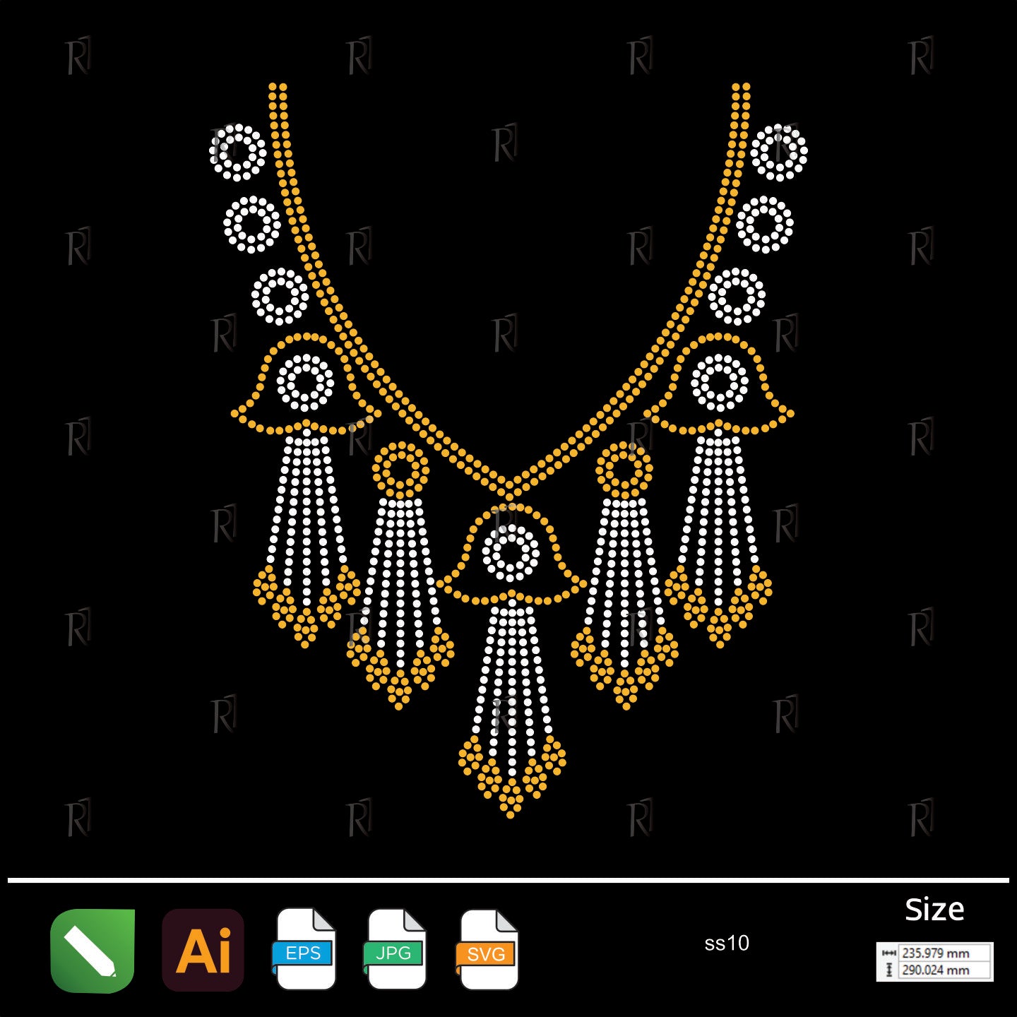 Royal Tassel Necklace Rhinestone – Premium Rhinestone Design by Rhinestone1