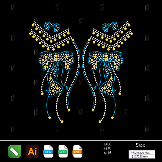 Elegant Ribbon Bloom – Premium Rhinestone Design by Rhinestone1