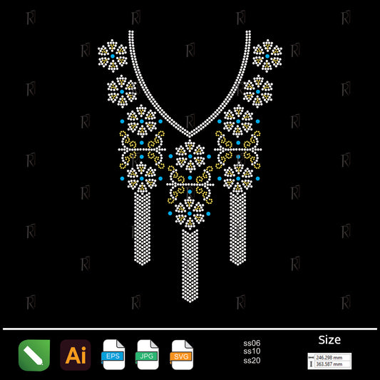 Royal Cascade Elegance – Premium Rhinestone Design by Rhinestone1
