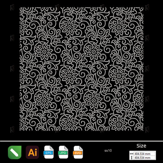 Elegant Floral Swirls Rhinestone Pattern – Premium Rhinestone Design by Rhinestone1
