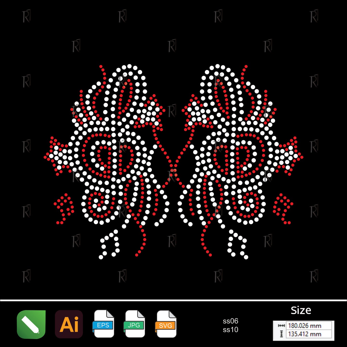 Melodic Swirl Notes – Premium Rhinestone Design by Rhinestone1
