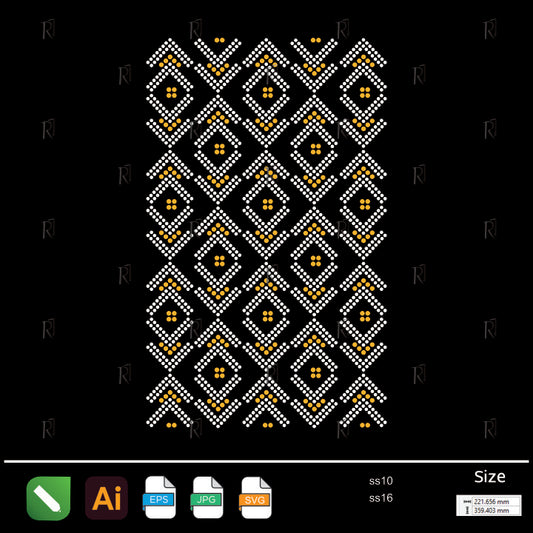 Geometric Diamond Panel Rhinestone – Premium Rhinestone Design by Rhinestone1