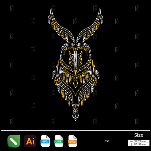 Tribal Ornamental Pattern Rhinestone – Premium Rhinestone Design by Rhinestone1