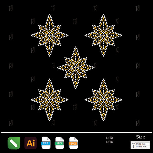 Five-Point Star Cluster Rhinestone – Premium Rhinestone Design by Rhinestone1
