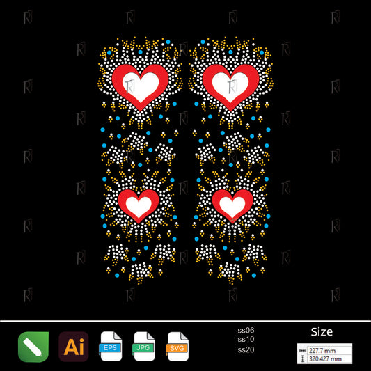 Sparkling Hearts & Stars Rhinestone Design – Premium Rhinestone Design by Rhinestone1