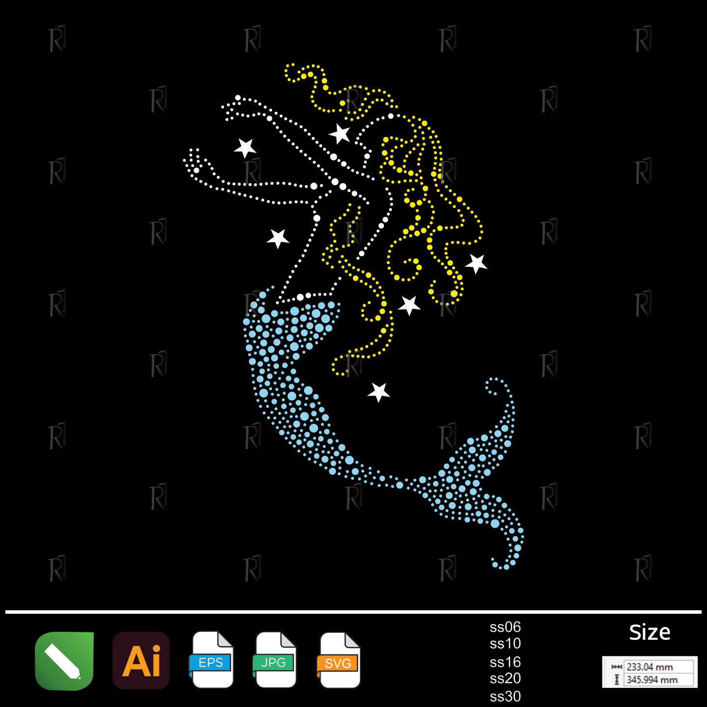 Starlit Mermaid Dream Rhinestone – Premium Rhinestone Design by Rhinestone1