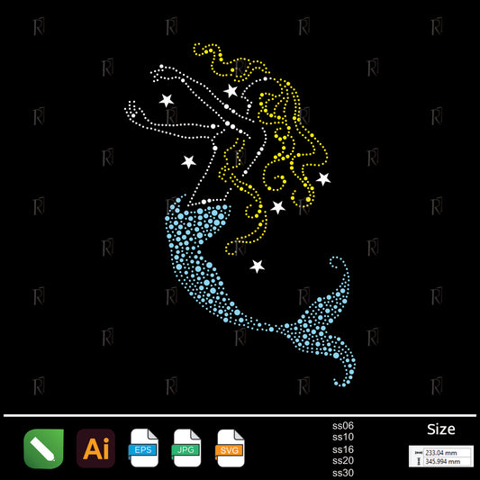 Starlit Mermaid Dream Rhinestone – Premium Rhinestone Design by Rhinestone1