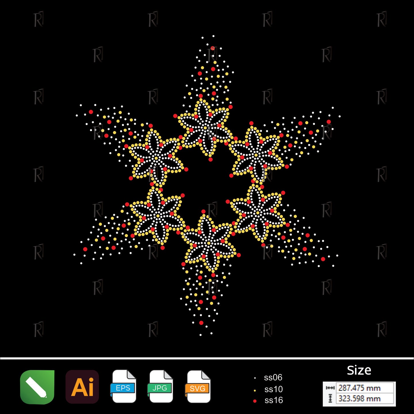 Star Bloom Rhinestone Design – Premium Rhinestone Design by Rhinestone1