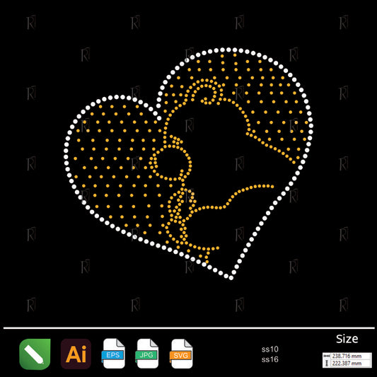 Romantic Couple Heart Rhinestone – Premium Rhinestone Design by Rhinestone1