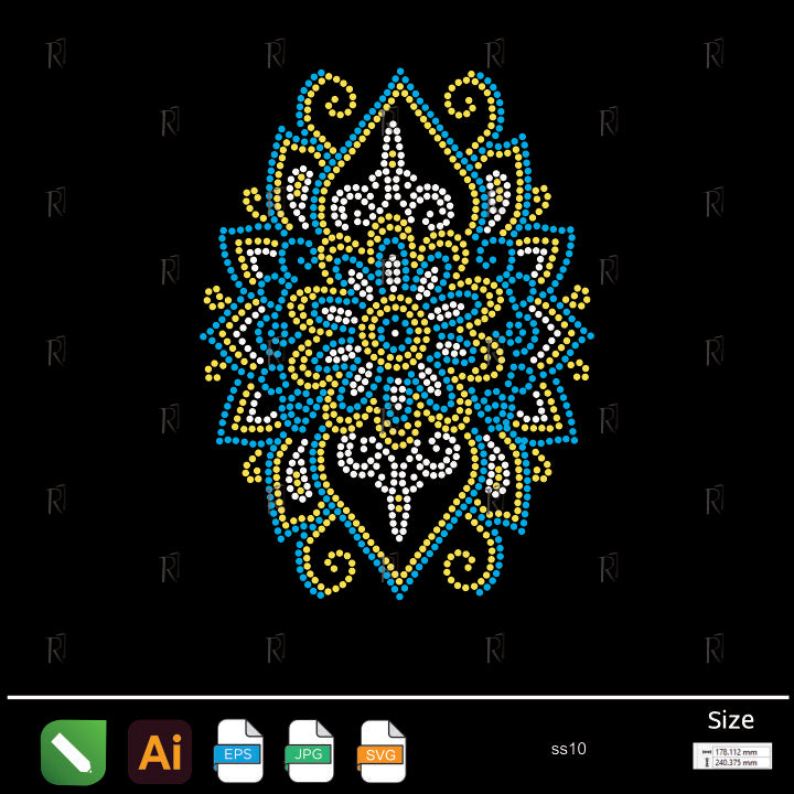 Majestic Mandala Rhinestone – Premium Rhinestone Design by Rhinestone1
