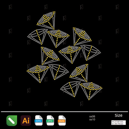 Geometric Diamond Cluster Rhinestone – Premium Rhinestone Design by Rhinestone1