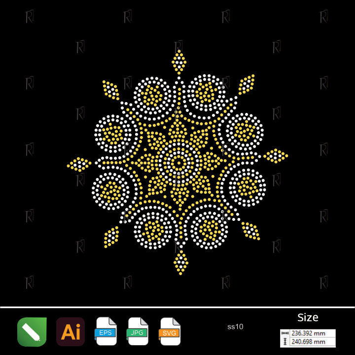 Mandala Star Rhinestone – Premium Rhinestone Design by Rhinestone1