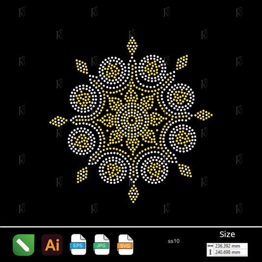 Mandala Star Rhinestone – Premium Rhinestone Design by Rhinestone1