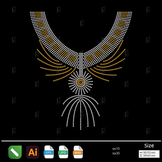 Golden Stream Necklace Rhinestone – Premium Rhinestone Design by Rhinestone1