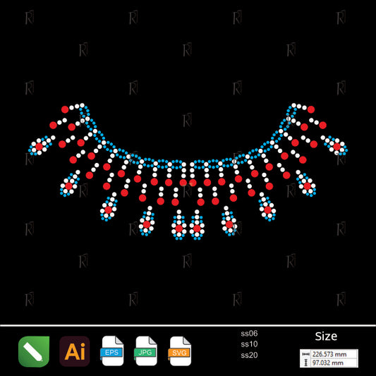 Crystal Bead Fringe Necklace Rhinestone – Premium Rhinestone Design by Rhinestone1