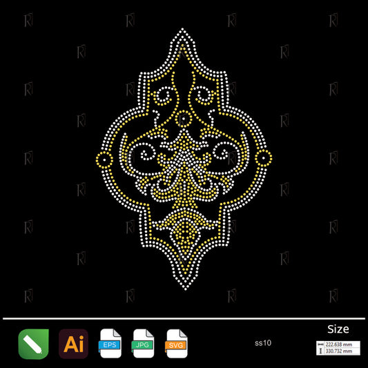 Ornamental Frame Motif Rhinestone – Premium Rhinestone Design by Rhinestone1