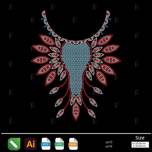 Royal Leaf Collar Rhinestone – Premium Rhinestone Design by Rhinestone1