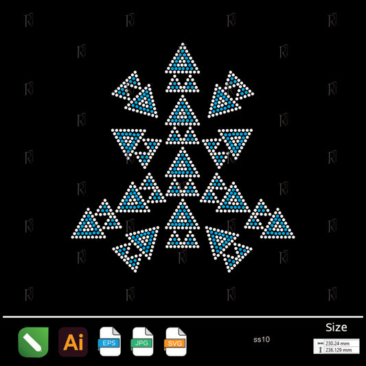 Geometric Triangle Star Rhinestone – Premium Rhinestone Design by Rhinestone1