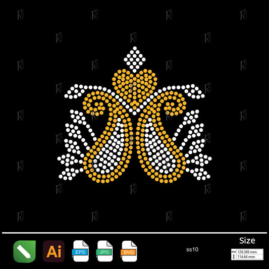 Royal Heart Emblem Rhinestone – Premium Rhinestone Design by Rhinestone1