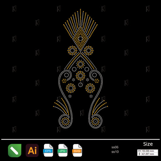 Golden Diamond Swirl Rhinestone – Premium Rhinestone Design by Rhinestone1