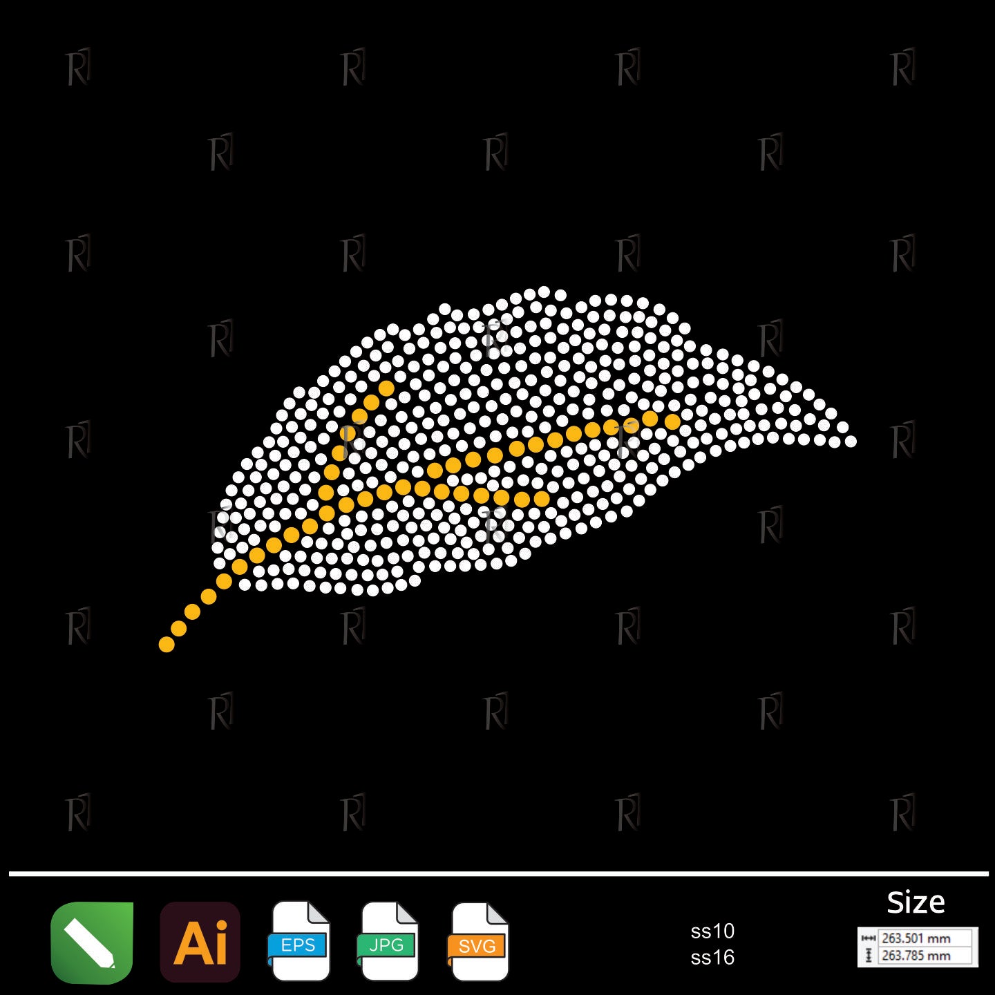 Golden Vein Leaf Rhinestone – Premium Rhinestone Design by Rhinestone1