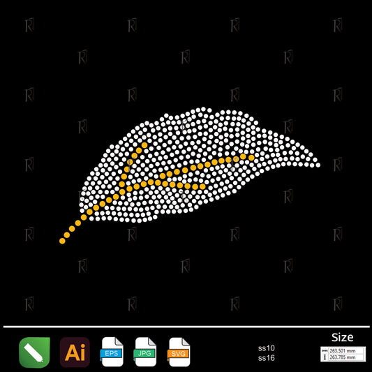 Golden Vein Leaf Rhinestone – Premium Rhinestone Design by Rhinestone1