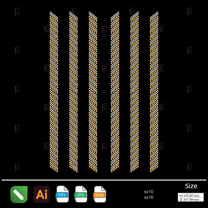 Diagonal Striped Border Rhinestone – Premium Rhinestone Design by Rhinestone1