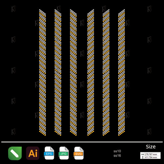 Diagonal Striped Border Rhinestone – Premium Rhinestone Design by Rhinestone1