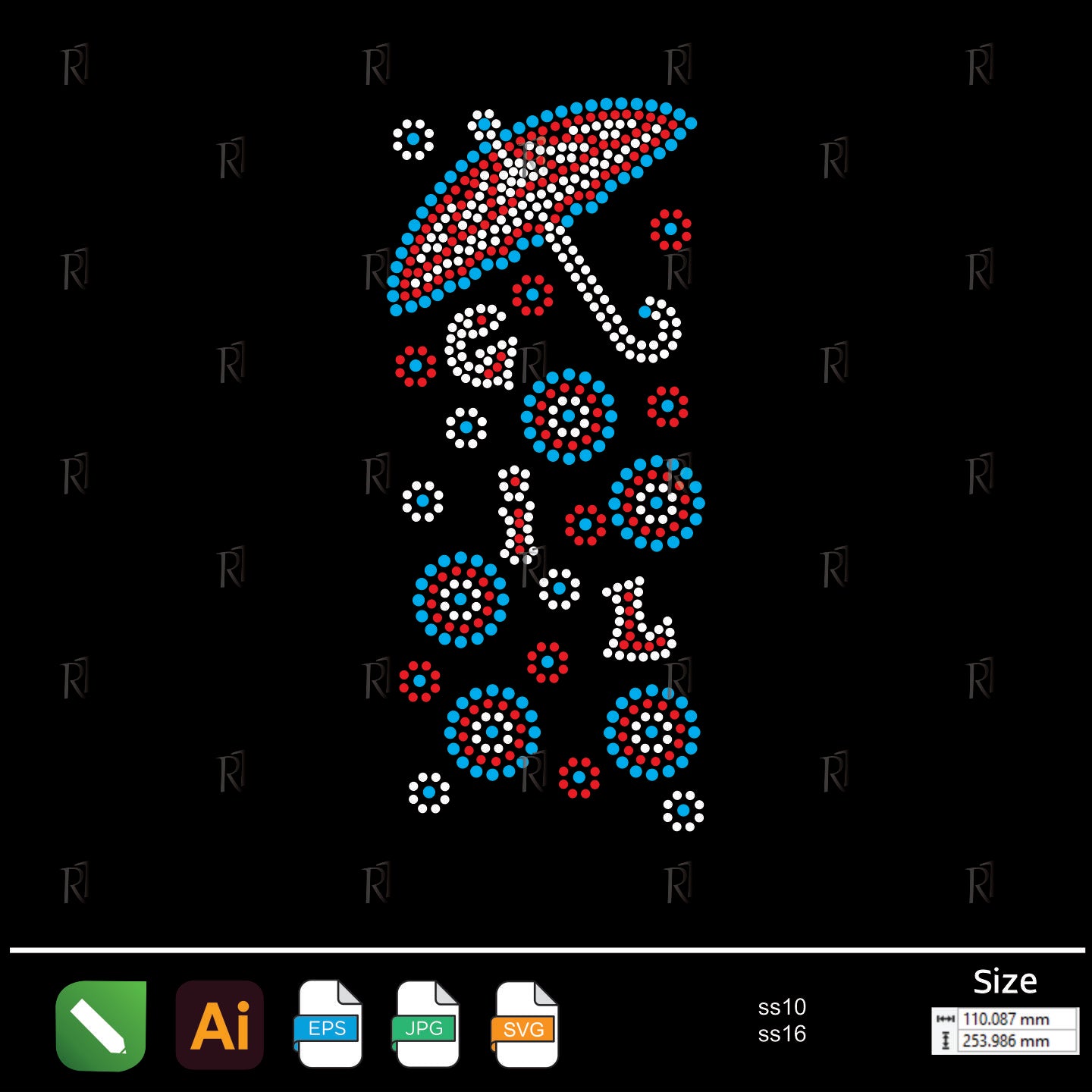 Girl Umbrella Rhinestone – Premium Rhinestone Design by Rhinestone1