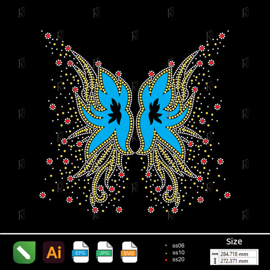 Elegant Wings Rhinestone Design – Premium Rhinestone Design by Rhinestone1