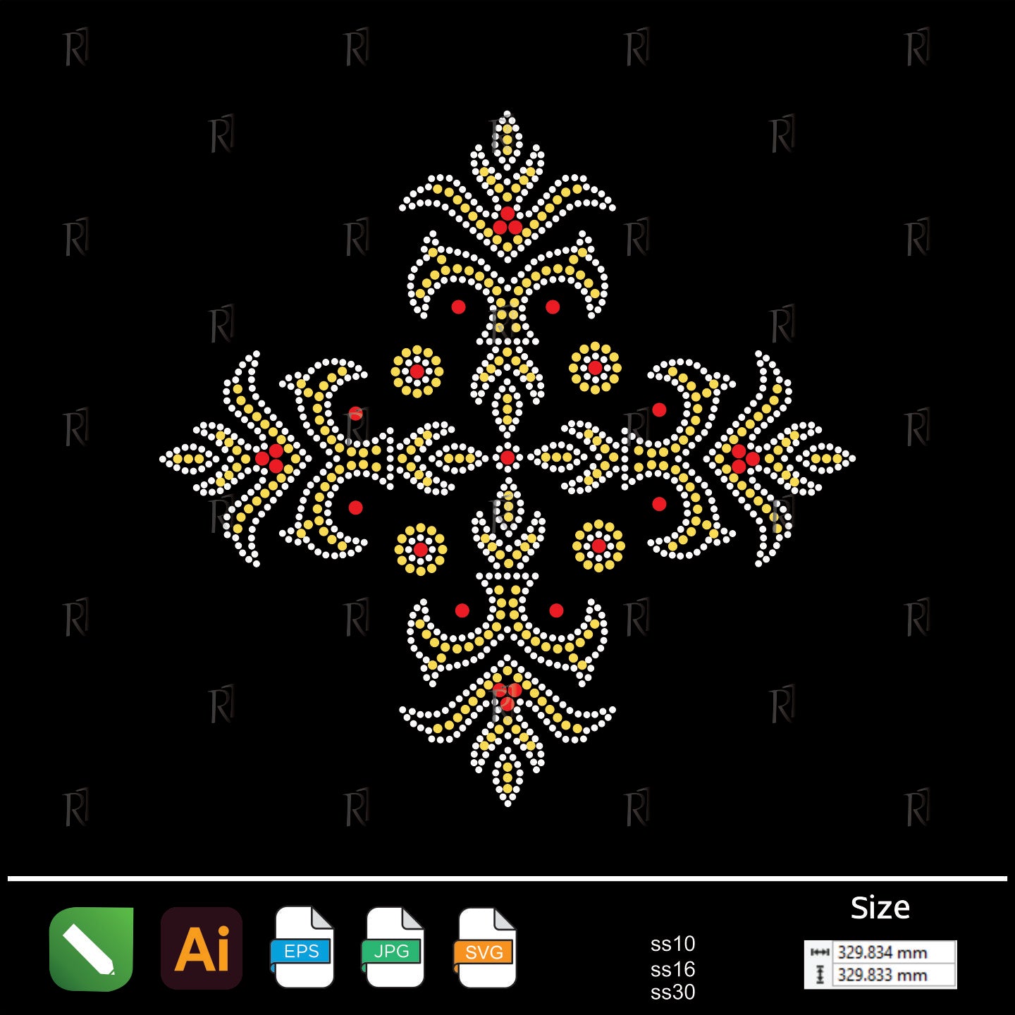 Royal Emblem Cross – Premium Rhinestone Design by Rhinestone1