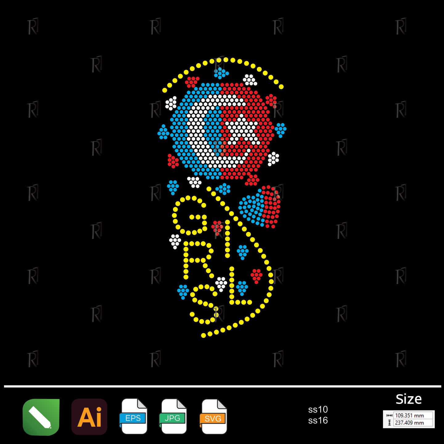 Girls Sport Emblem Rhinestone – Premium Rhinestone Design by Rhinestone1