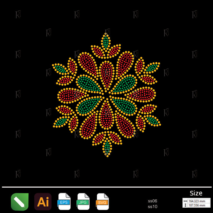 Mandala Bloom Rhinestone – Premium Rhinestone Design by Rhinestone1