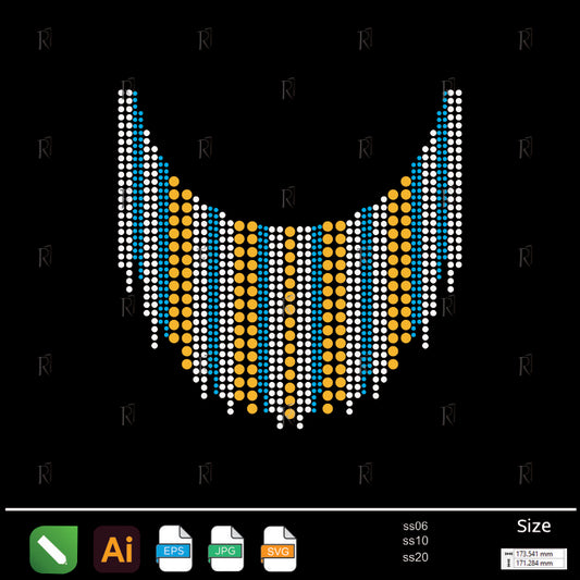 Golden Striped Necklace Rhinestone – Premium Rhinestone Design by Rhinestone1
