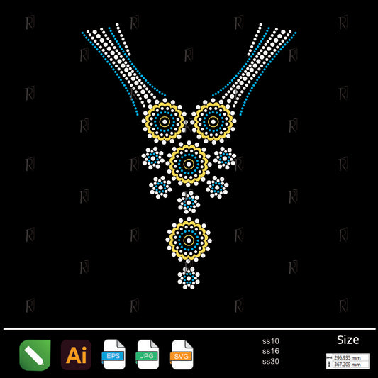 Royal Floral Necklace Rhinestone – Premium Rhinestone Design by Rhinestone1