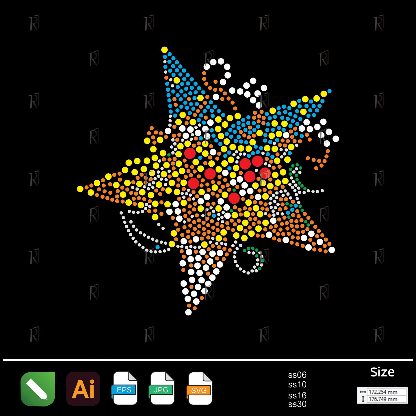 Carnival Starburst Rhinestone – Premium Rhinestone Design by Rhinestone1