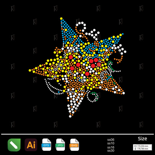 Carnival Starburst Rhinestone – Premium Rhinestone Design by Rhinestone1