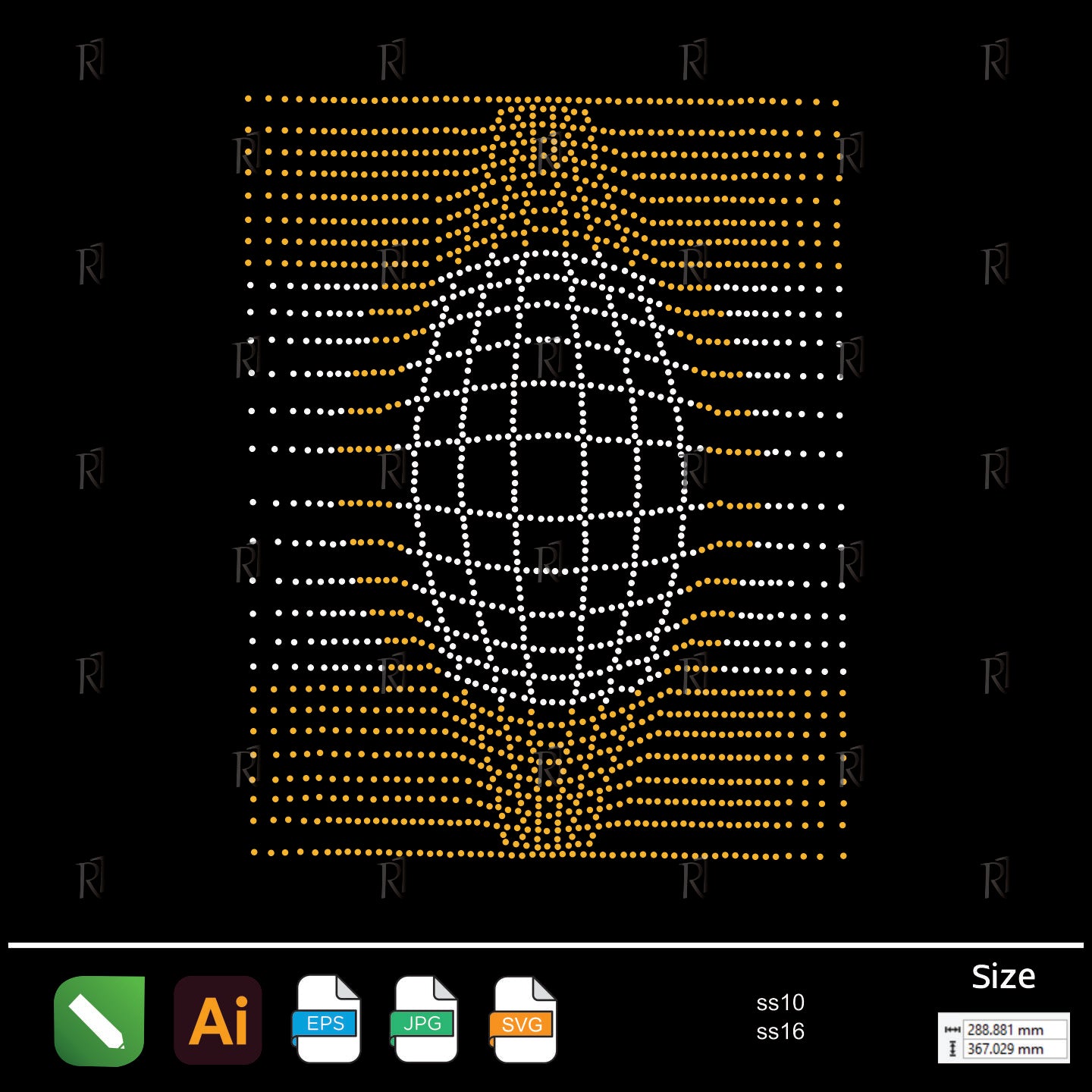 Grid Distortion Illusion Rhinestone – Premium Rhinestone Design by Rhinestone1