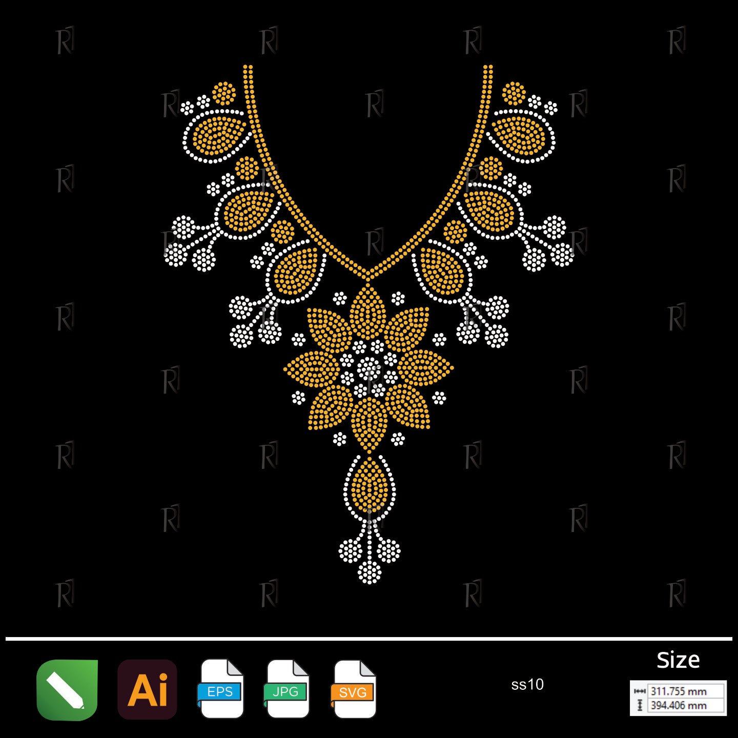 Golden Petal Necklace Rhinestone – Premium Rhinestone Design by Rhinestone1