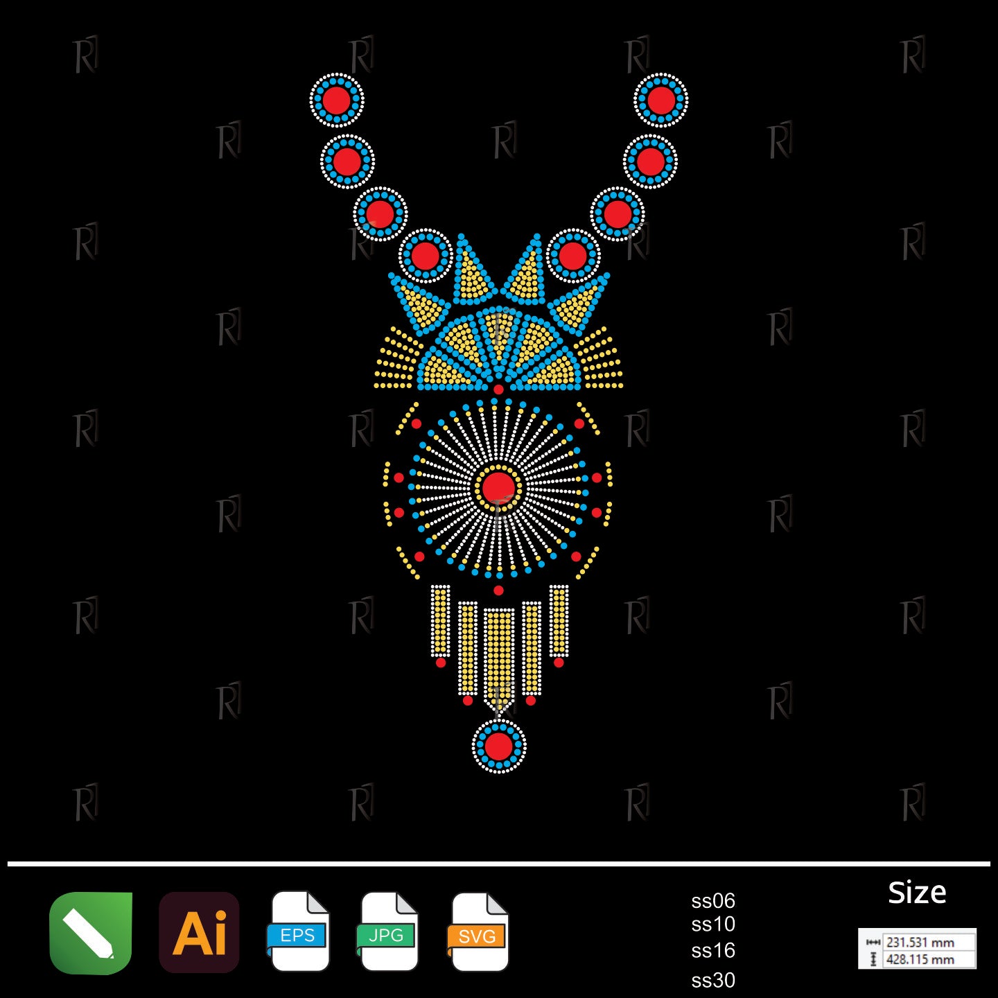Tribal Regal Necklace Rhinestone – Premium Rhinestone Design by Rhinestone1