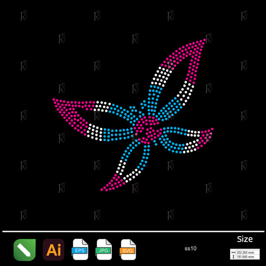 Colorful Five Petal Flower Rhinestone – Premium Rhinestone Design by Rhinestone1