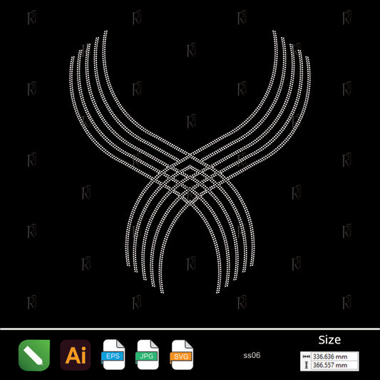 Intersect Waves Rhinestone – Premium Rhinestone Design by Rhinestone1