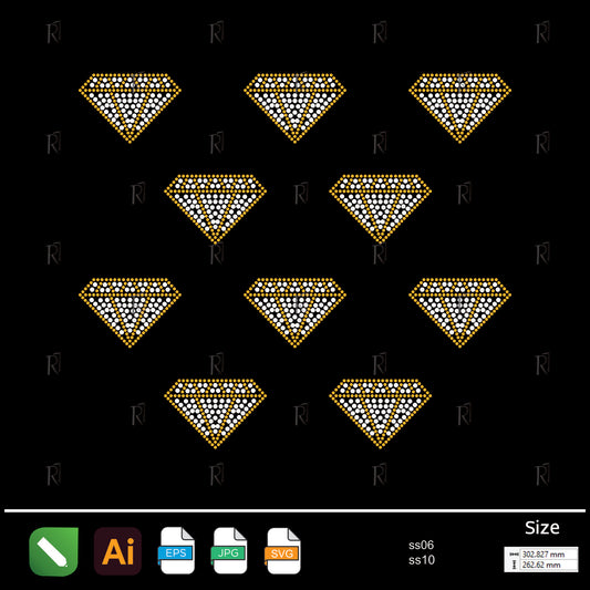 Diamond Grid Glam Rhinestone Design – Premium Rhinestone Design by Rhinestone1
